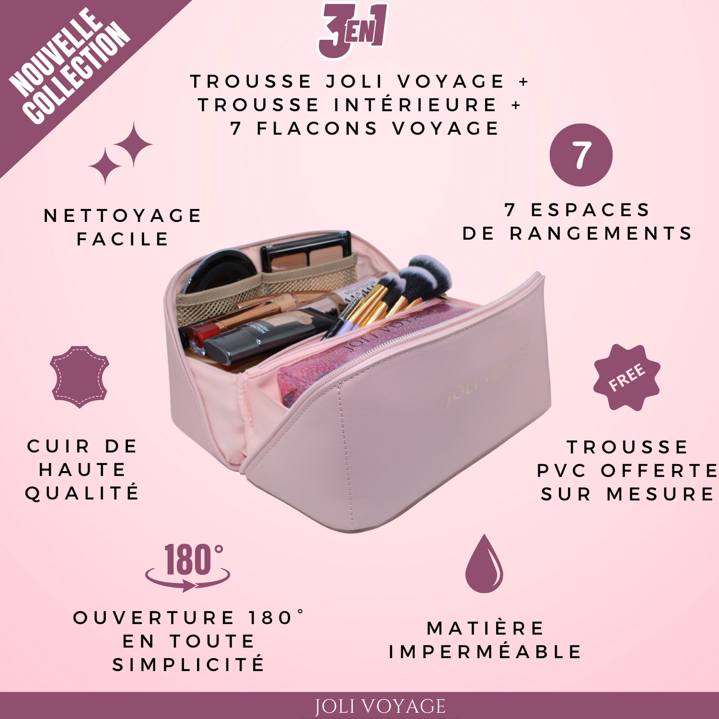 Trousse de toilette - Rose poudré